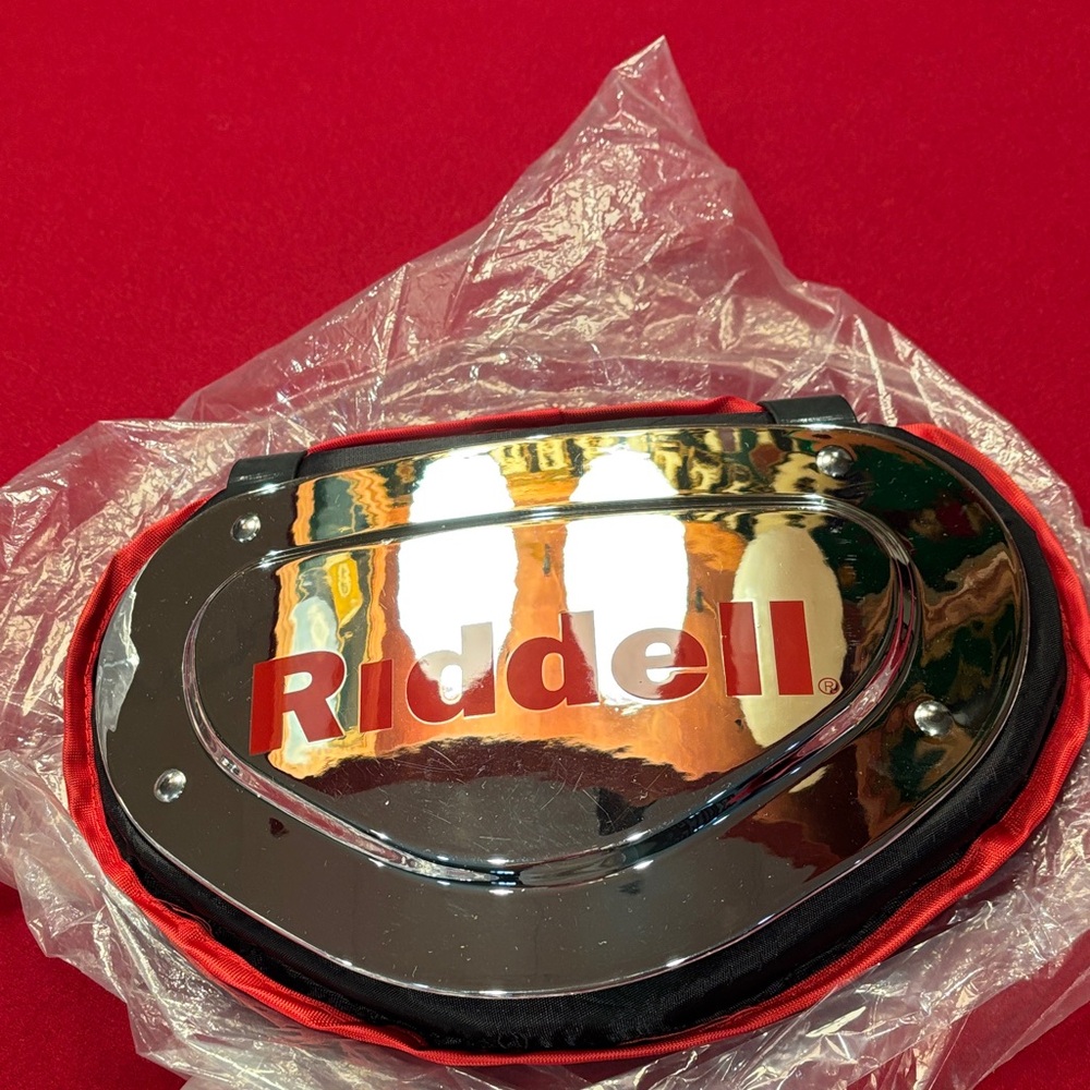 Riddell Silver and Red Sports Visor